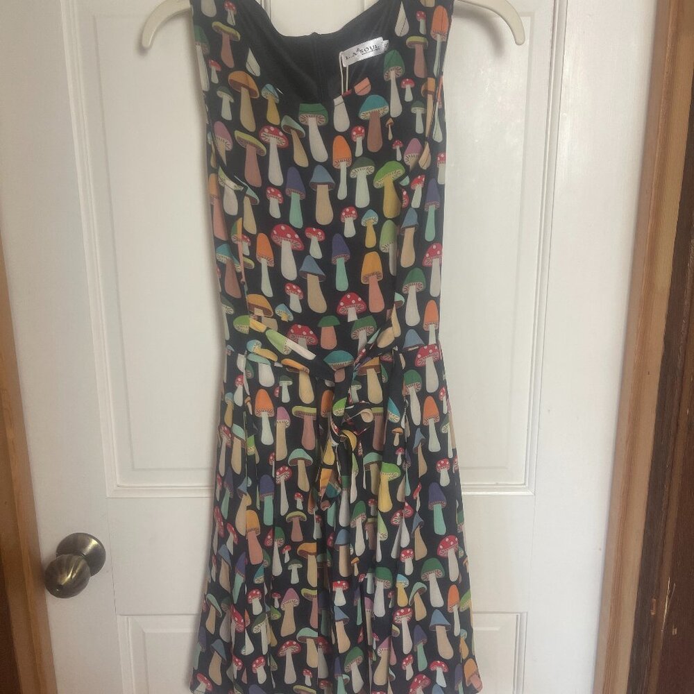 La Soul Mushroom Sleeveless Fit & Flare Dress  - S